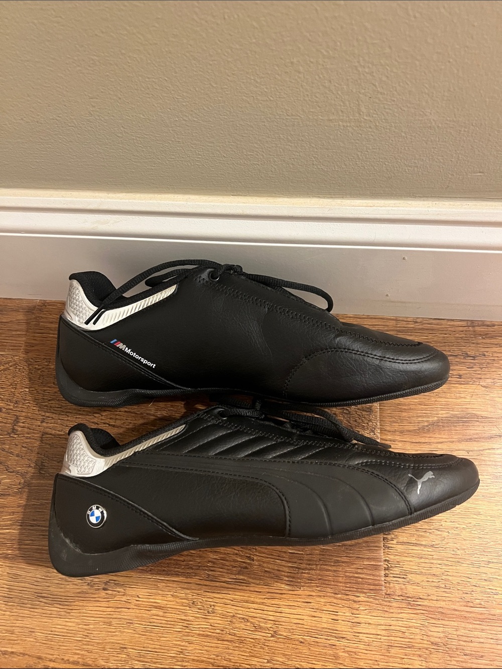 Puma BMW Motorsport Black  Sneakers with Silver  Accents